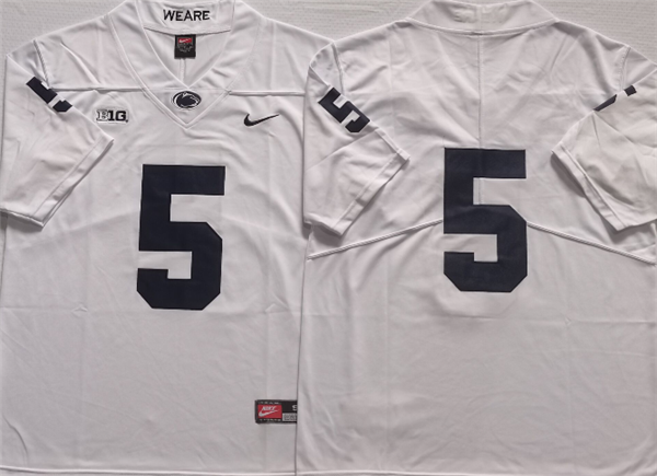White Penn State Nittany Lions #5 Stitched Jersey